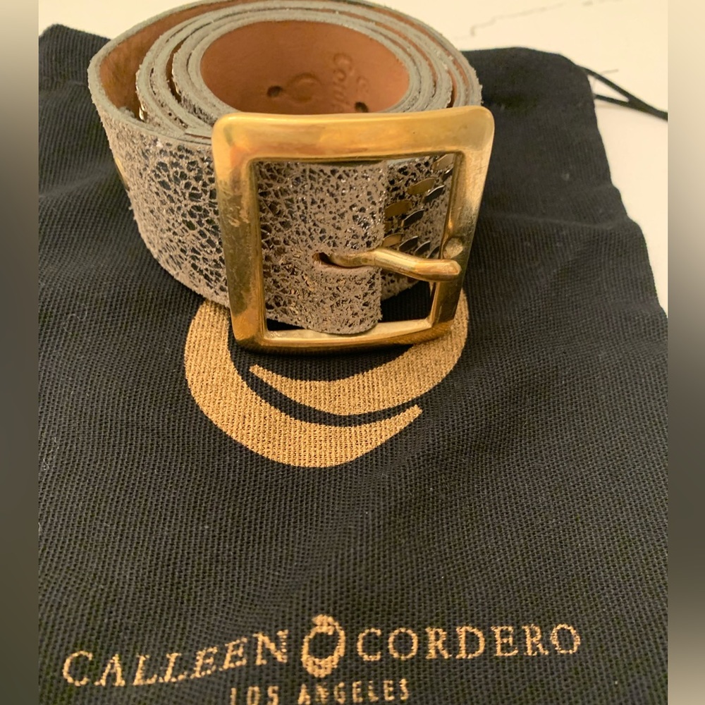 Calleen Cordero silver with brass buckle belt 34